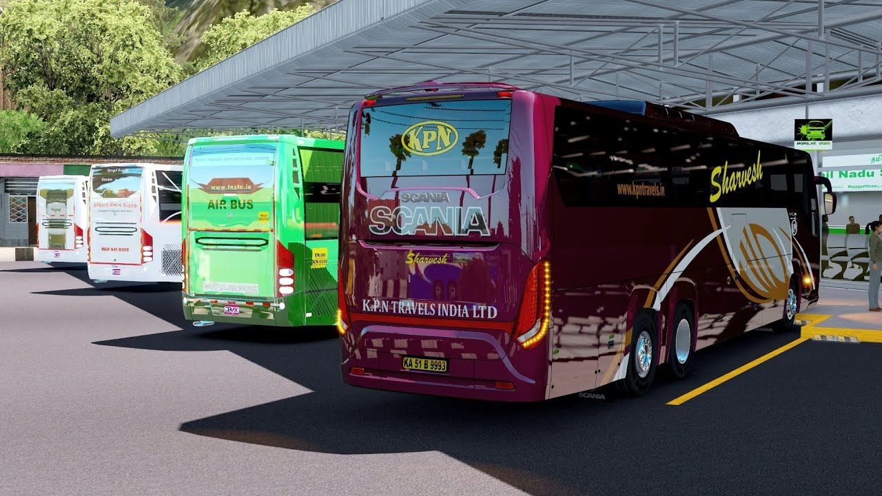 Scania KPN bus waiting for you at the bus station | Tamil Nadu Reloaded Map | Ets2 gameplay..