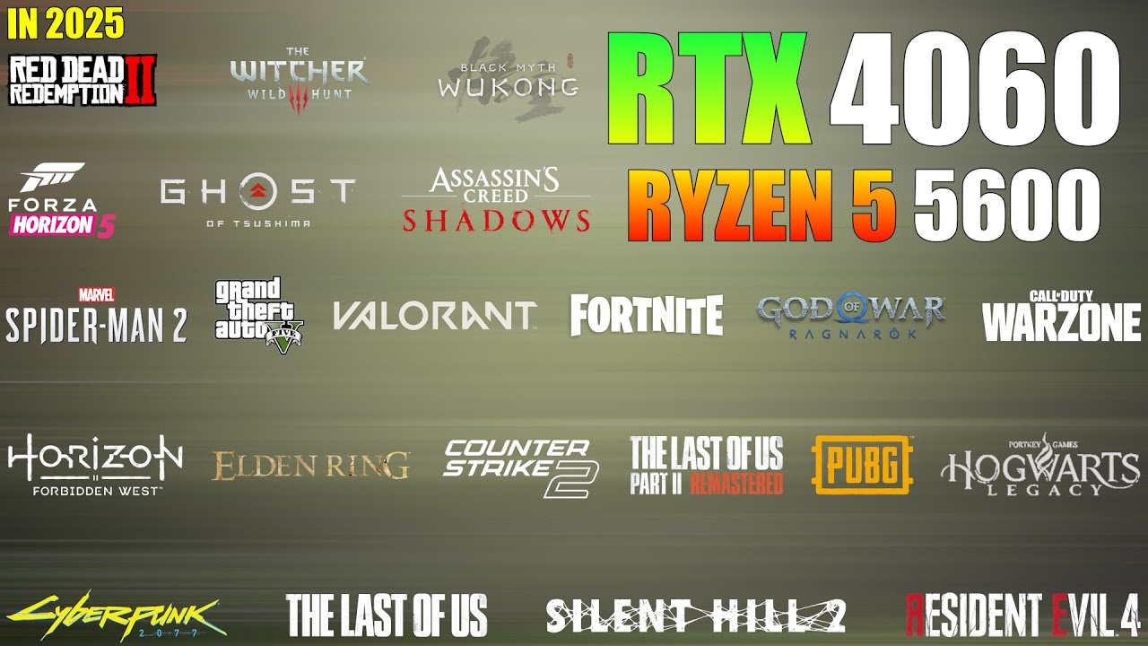 Ryzen 5 5600 RTX 4060 - Tested in 22 Games in early 2025 - Impressive Performance!