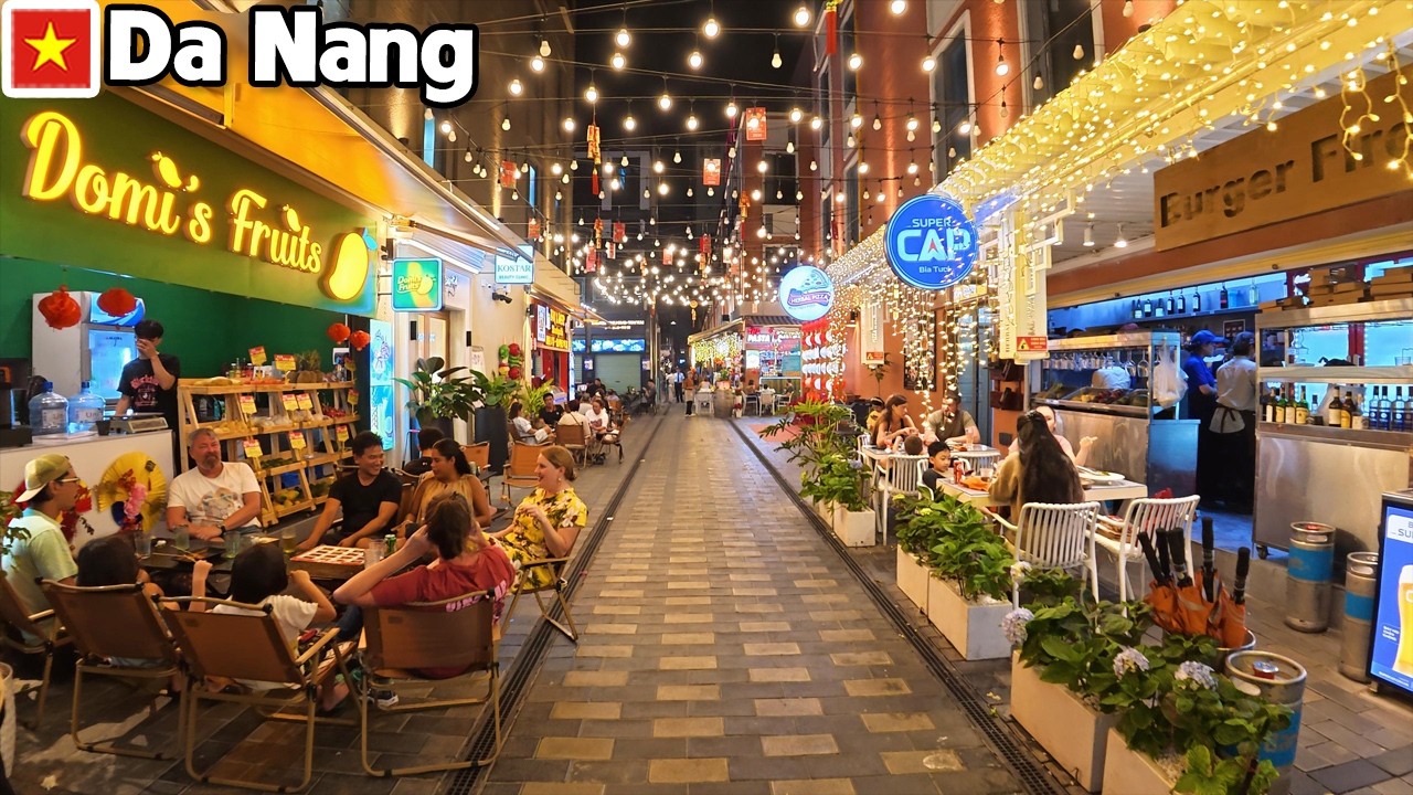 DA NANG VIETNAM - Real City Vibes at A Different AN THUONG AREA at Night 4K Walking Tour