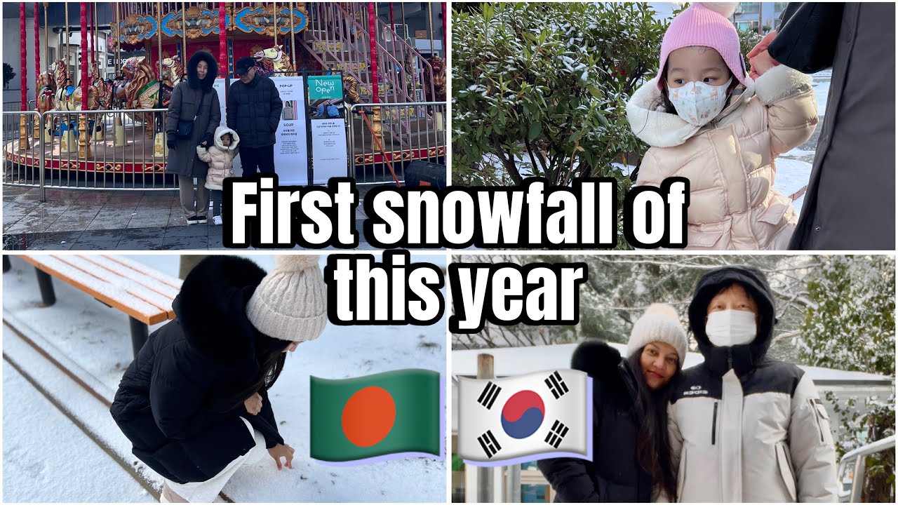🇧🇩🇰🇷এ বছরের প্রথম তুষারপাত #allahummabarik #southkorea 