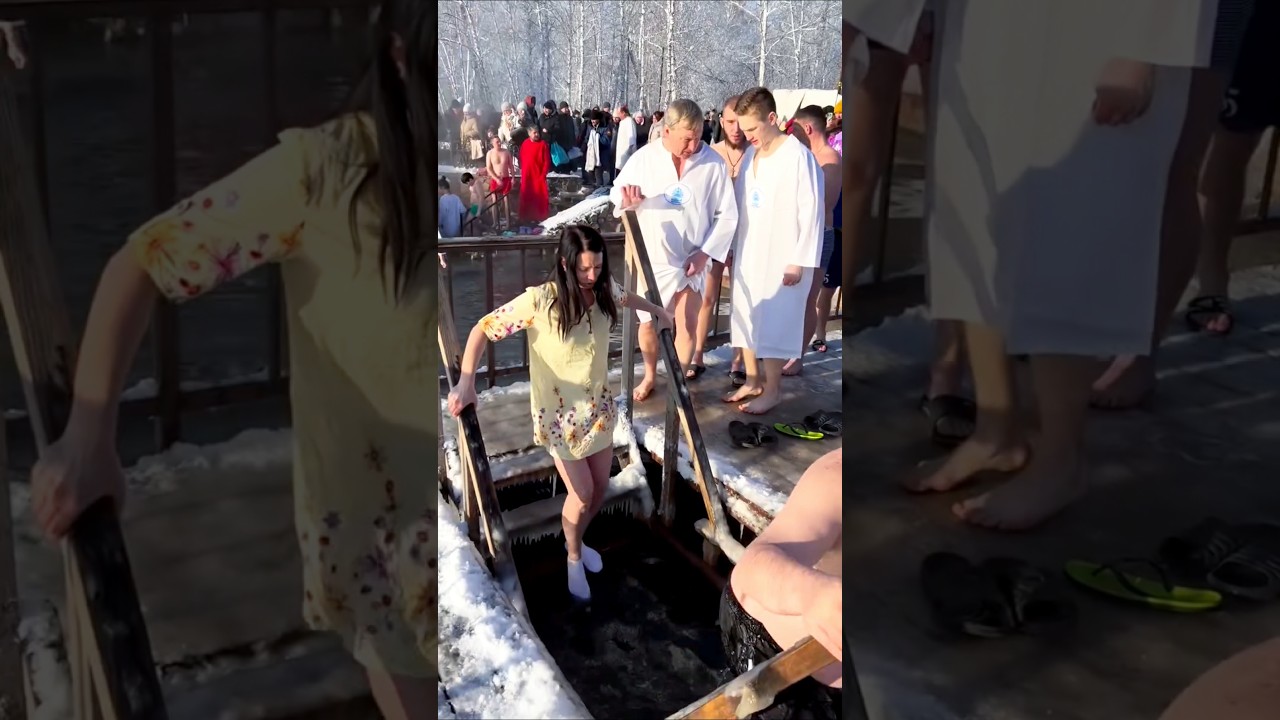 part183#Frozen But👙Beautiful #Russian Winter#IceBath😱Cold Water NoProblemfor🧊RussianGirls#winter🌊