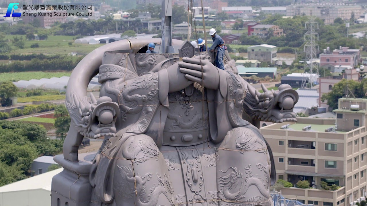 201904 空拍 桃園 龍德宮 四媽祖 吊裝工程