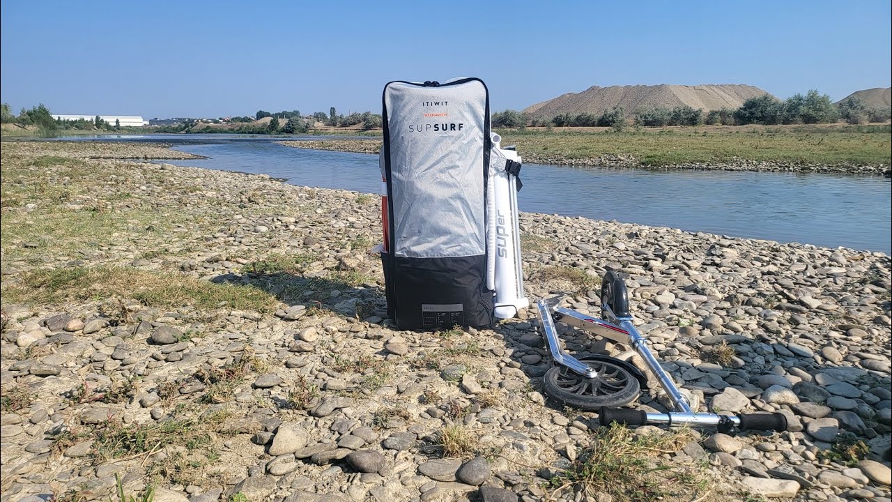 ITIWIT Inflatable SUP Surf Longboard 500 - Unboxing & First Test - Buzau River