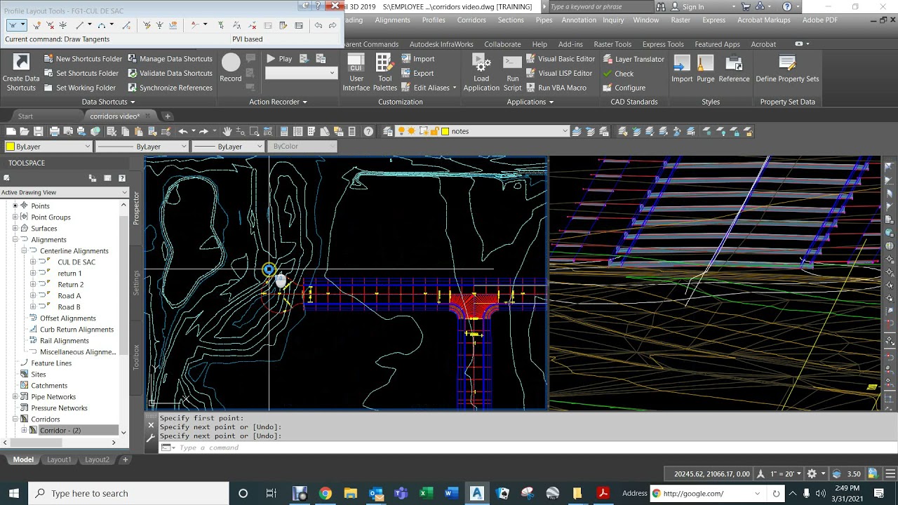 CUL DE SAC DESIGN USING CIVIL 3D