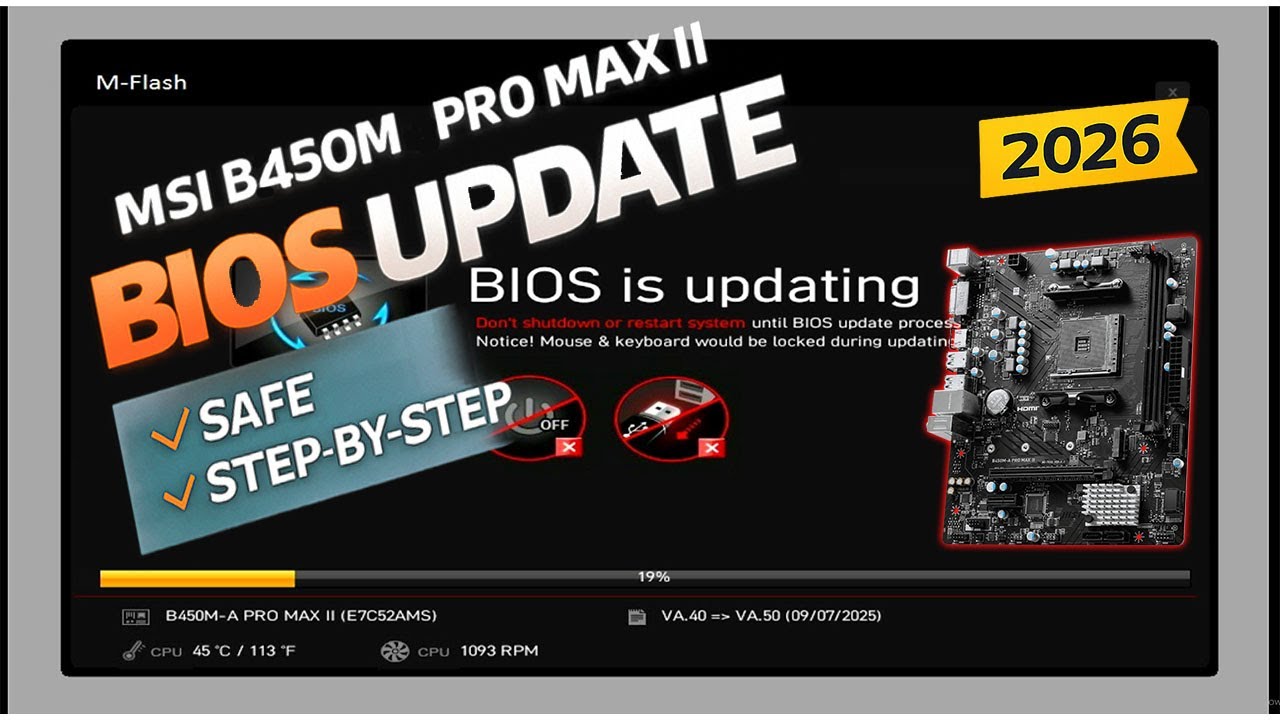 How to Update BIOS on MSI B450M-A PRO MAX II (2026) | Full M-Flash Tutorial
