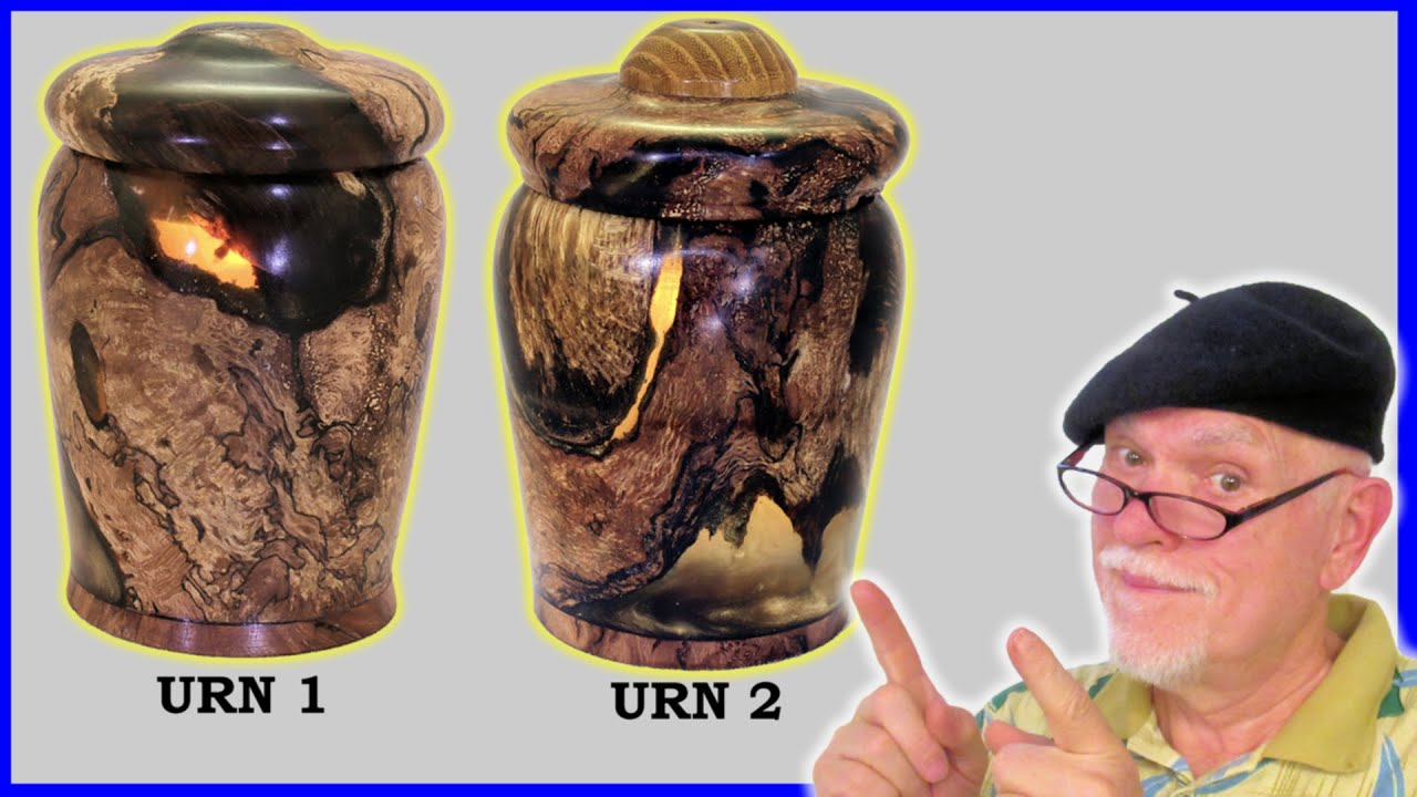 Woodturning Small Oak Burl Resin Urns