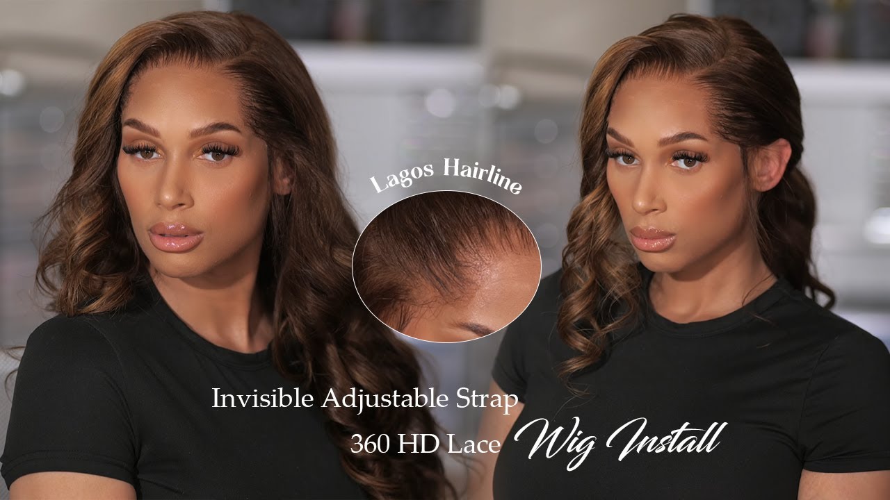 NO GLUE, NO STRESS! 360 INVISIBLE STRAP HD LACE WIG + LAGOS HAIRLINE = Magic！🎉