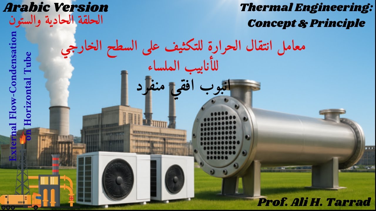 Estimating.. تخمين معامل انتقال الحرارة للتكثيف على السطح الخارجي للأنابيب الملساء: انبوب افقي منفرد