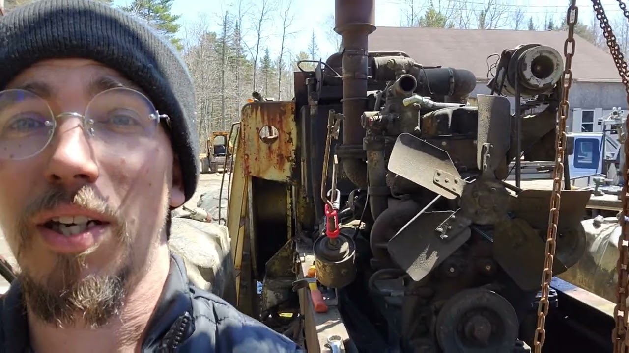 Pulling the engine 1958 Hough Loader HO Diesel Cummins J series