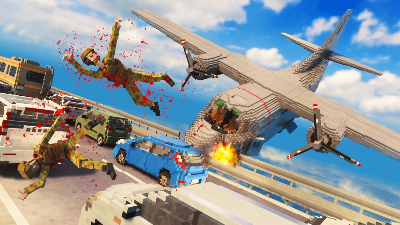 Realistic Plane Crash Ragdoll Physics | Teardown