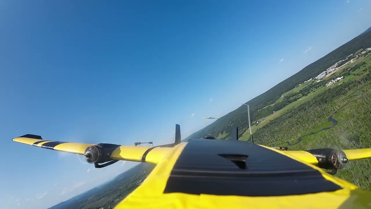 Mini Drak FPV - Twin Tractor rear pan view being chased by Wyvern