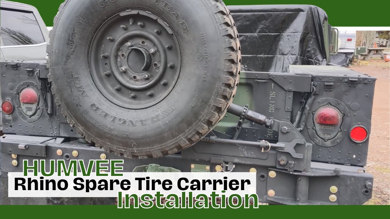 Installing the Military Rhino Spare Tire Carrier on my HUMVEE Airlift Bumper