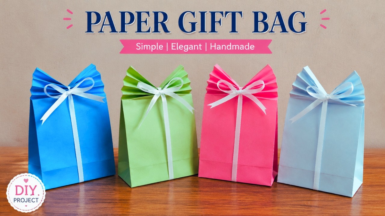 How to Make a Paper Bag at Home || Gift Bag idea (Easy DIY)