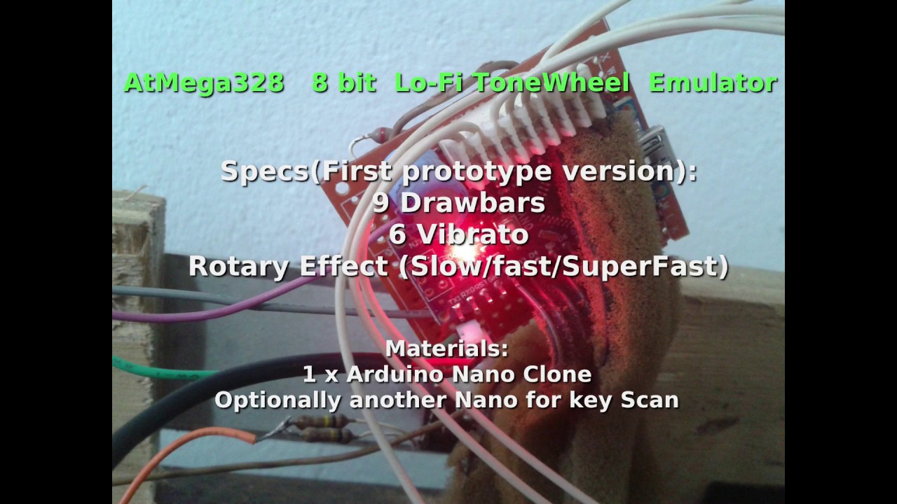Lo-Fi ToneWheel - Hammond organ clone for Arduino Nano - 8 note Polyphony  - Alpha 0.1