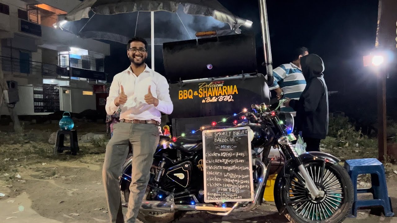 Bullet Pe BBQ | The Smokey Bullet Barbecue in Gulbarga 🔥