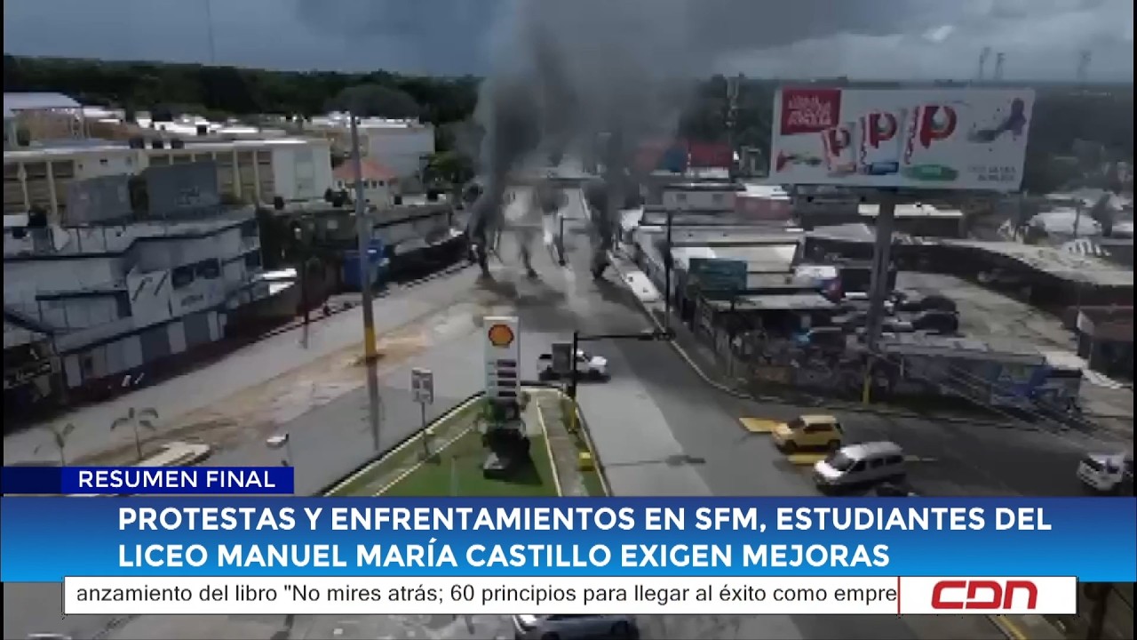 Protestas y enfrentamientos en SFM, estudiantes del liceo Manuel María Castillo exigen mejoras