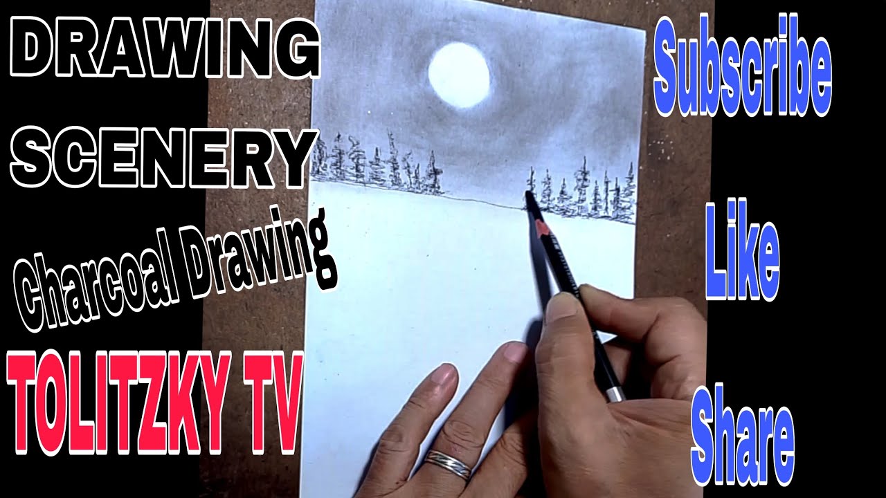 DRAWING SCENERY/ CHARCOAL DRAWING