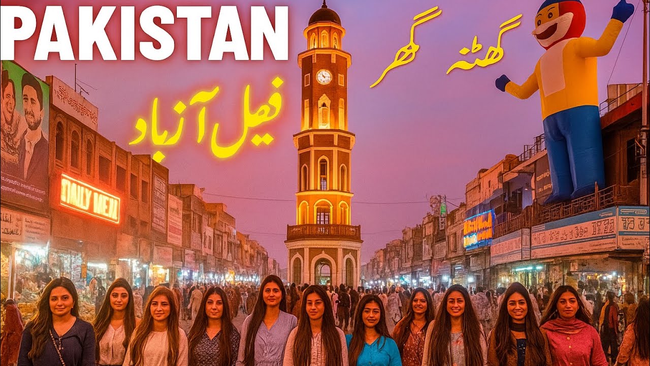 Faislabad, The Manchester of Pakistan - 4K Walking Tour & Captions.