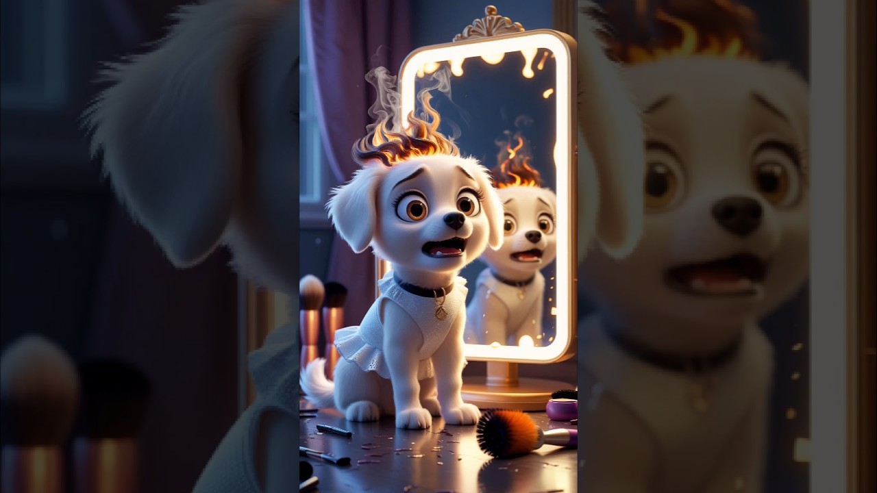 Puppy&rsquo;s Hair Disaster&hellip;But Wait for the Ending! #shorts #youtubeshorts #funny #puppy #cute #animation