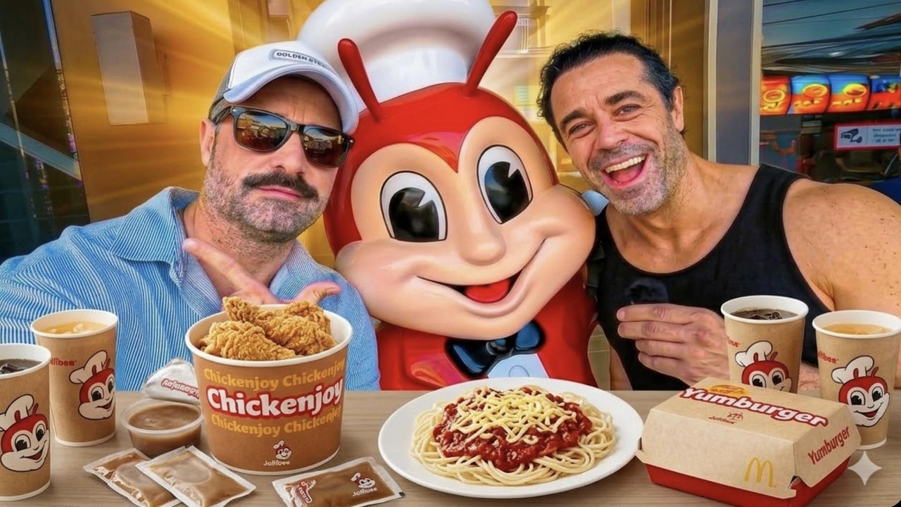 Мой американский брат впервые попробовал Джоллиби на Филиппинах!!!