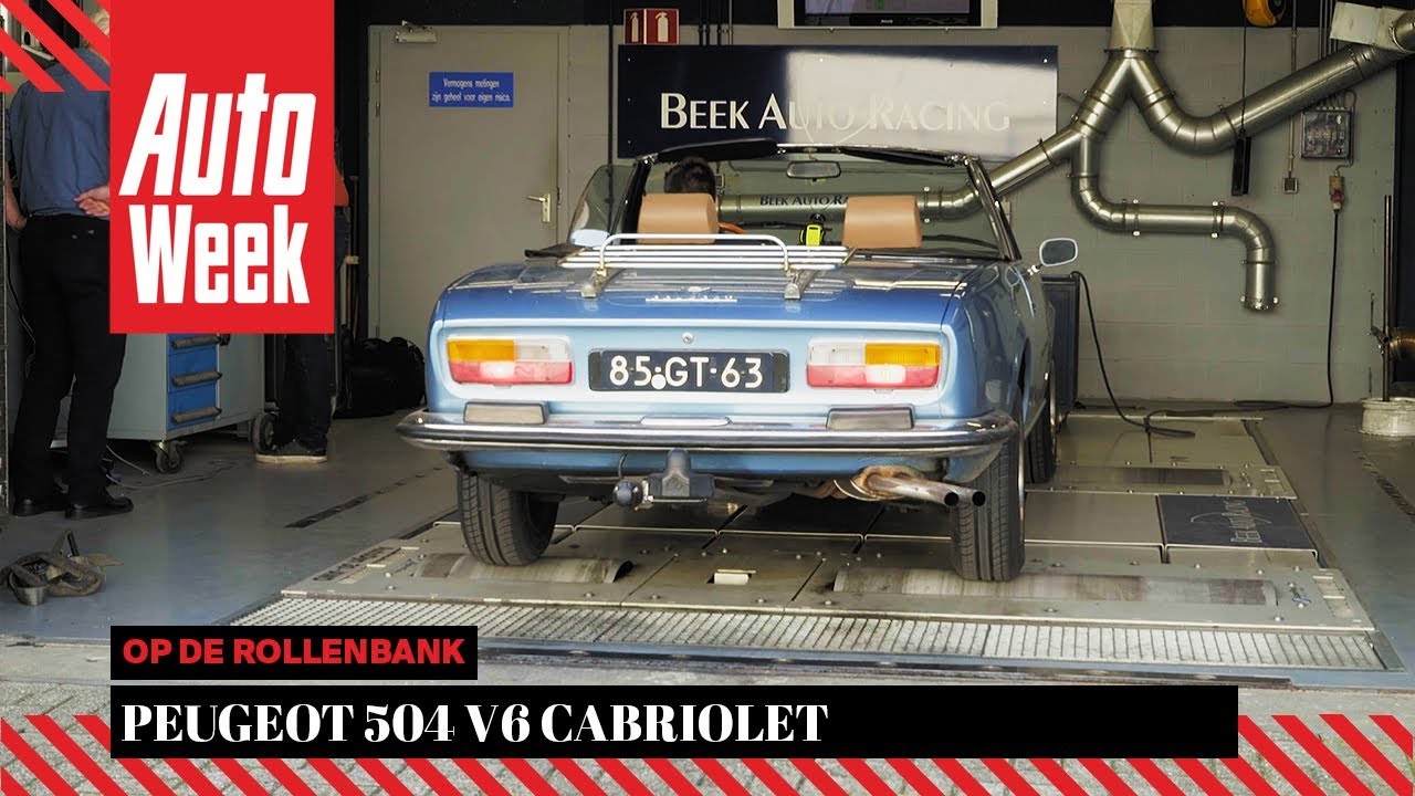 Peugeot 504 V6 cabriolet - Op de Rollenbank