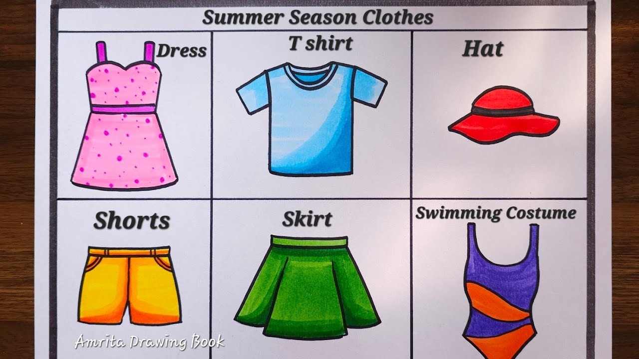 Summer Clothes Drawing | Summer Season Clothes drawing easy| How to Draw Summer Clothes easy steps