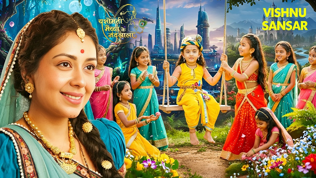 कान्हा को गोपियों के संग खेलते देख मैया शर्मा गईं | Yashomati Maiya Ke Nadlala | #littlekrishna