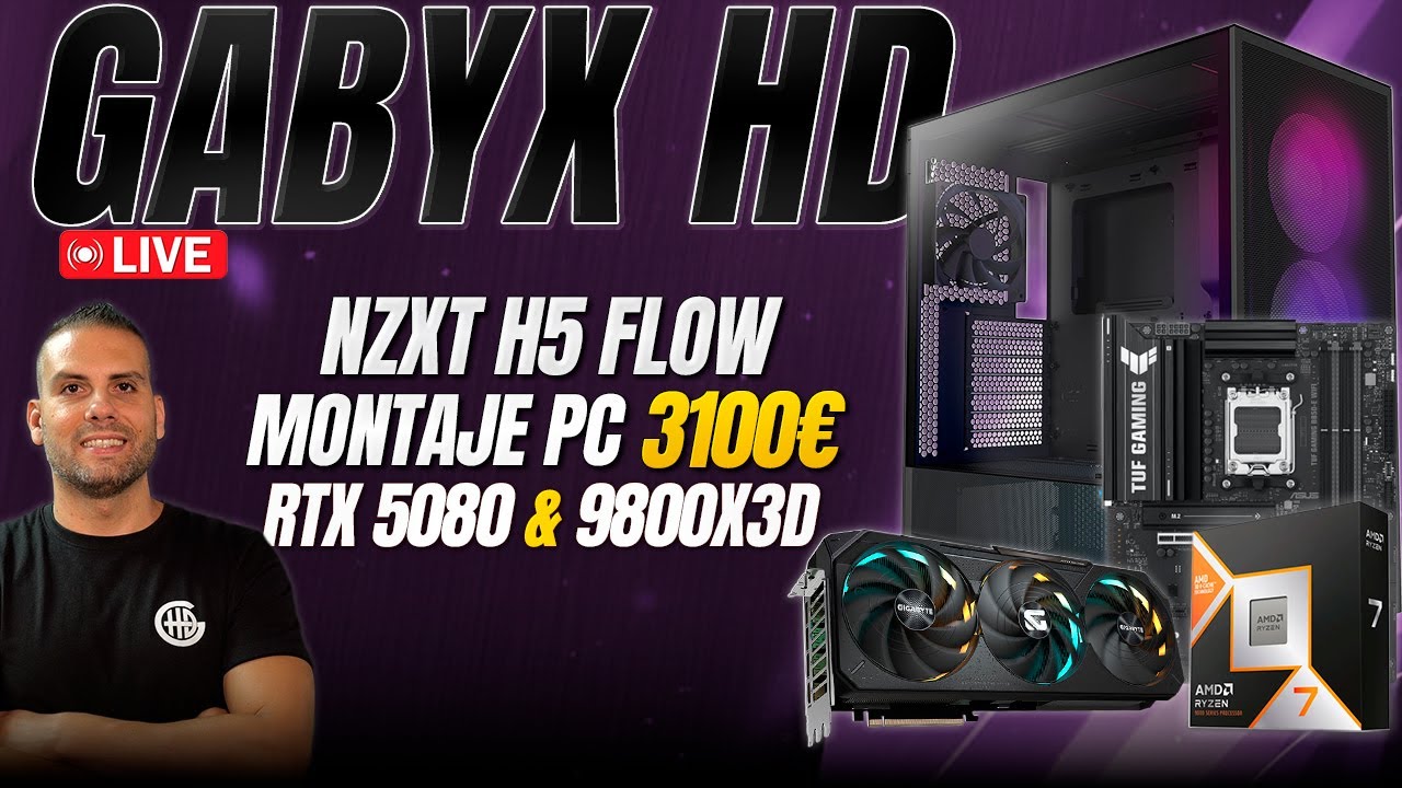 🔴 Montaje PC 3100€ - RTX 5080 & 9800X3D & NZXT H5 Flow | MONTAJES PC PERSONALIZADOS