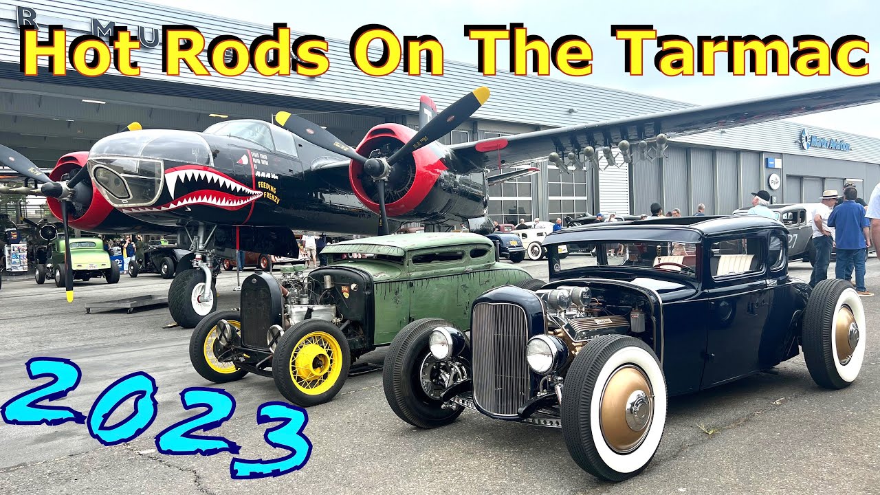 Hot Rods On The Tarmac 2023 Car Show - Lyon Air Museum In Santa Ana