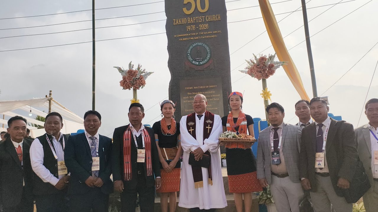 Golden jubilee Monolith dedicated by Rev, Metjen Konyak excutive secretary KBBB#Golden jublee 