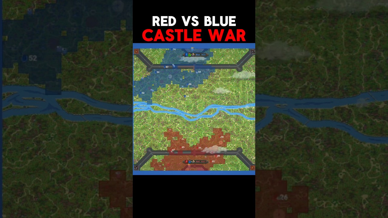 Red Vs Blue Castle War! #worldbox #superworldbox #geography #map #europe #subscribe #minecraft