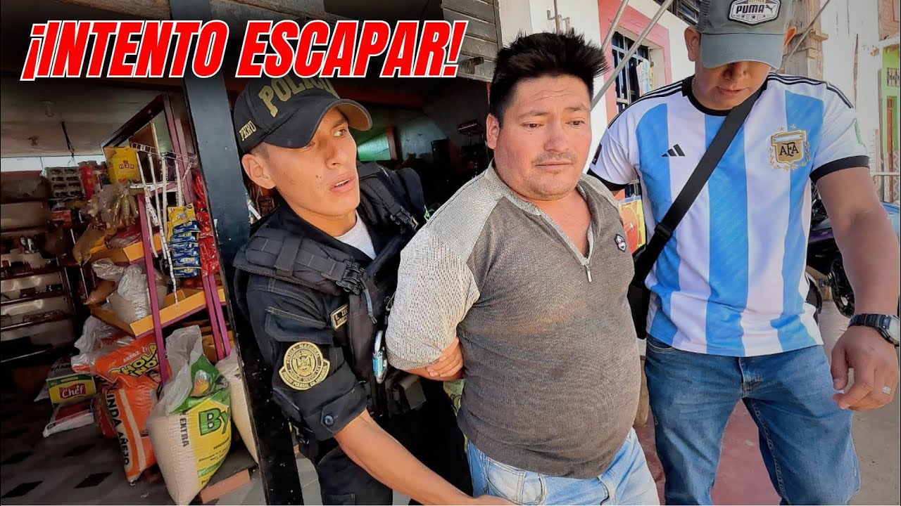 Intento HUIR  y ESCONDERSE en una tienda, al notar la presencia de la POLICIA