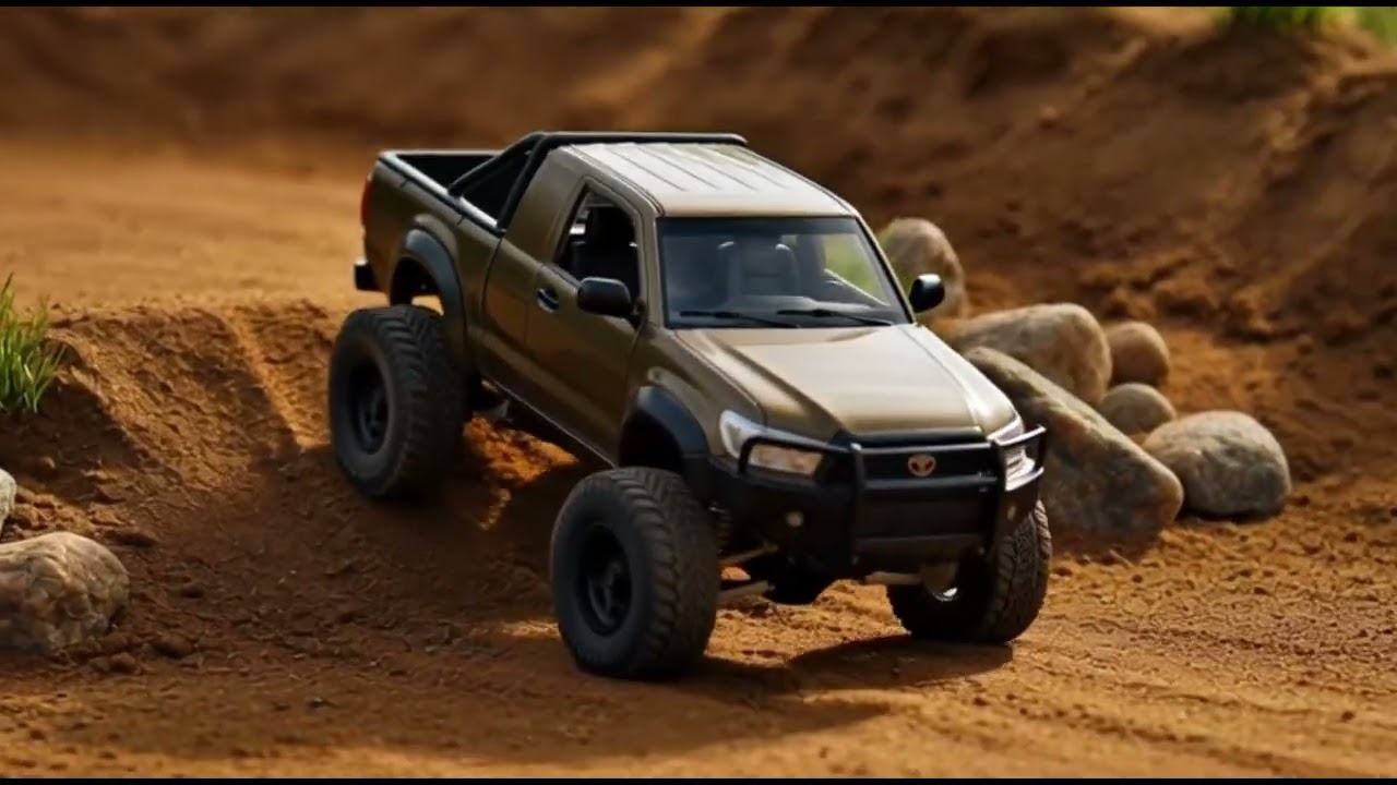 Kamu Gak Akan Nyangka Ini Miniatur… Hilux Angkut Barang di Jalan Tanah Ekstrem