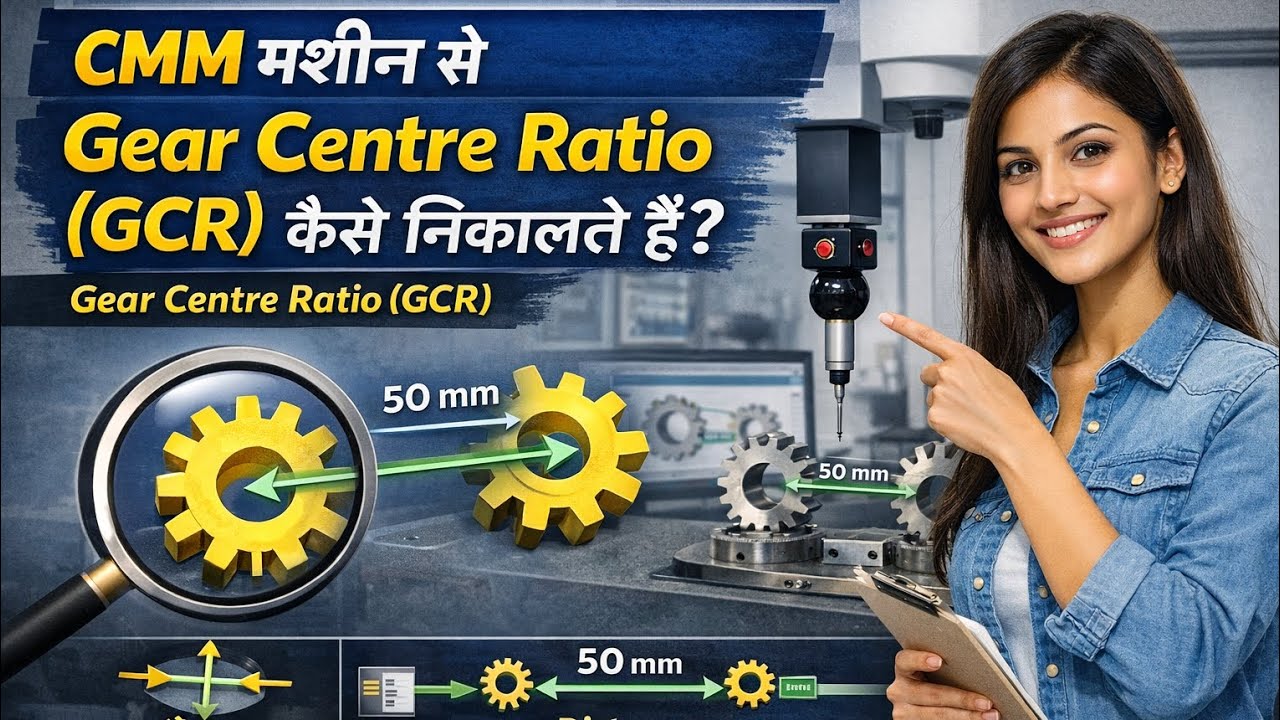 How to Check Gear Centre Ratio (GCR) Using CMM Machine 💯✅