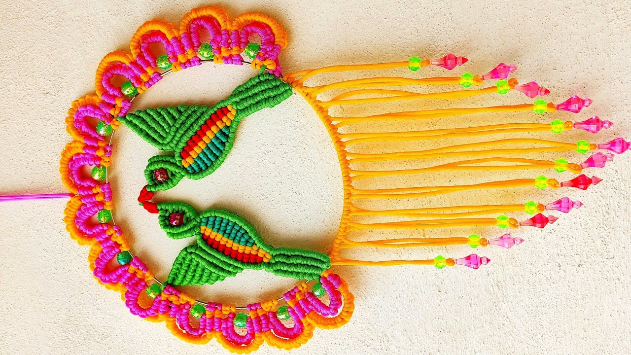 Macrame Beautiful 🦜 Parrot Couple Wall Hanging Tutorial !! Full Part Step By Step