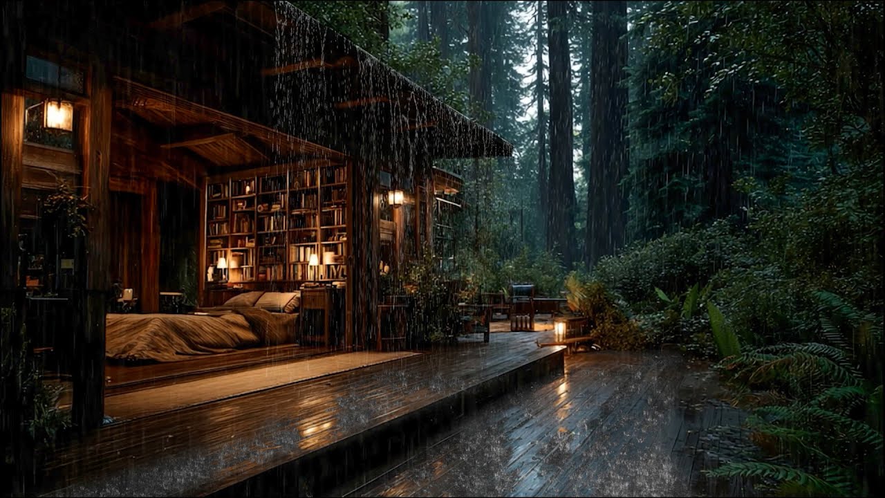 Gentle Piano + Rain Forest Night for Overthinking Nights – Calm Your Thoughts, Sleep Better