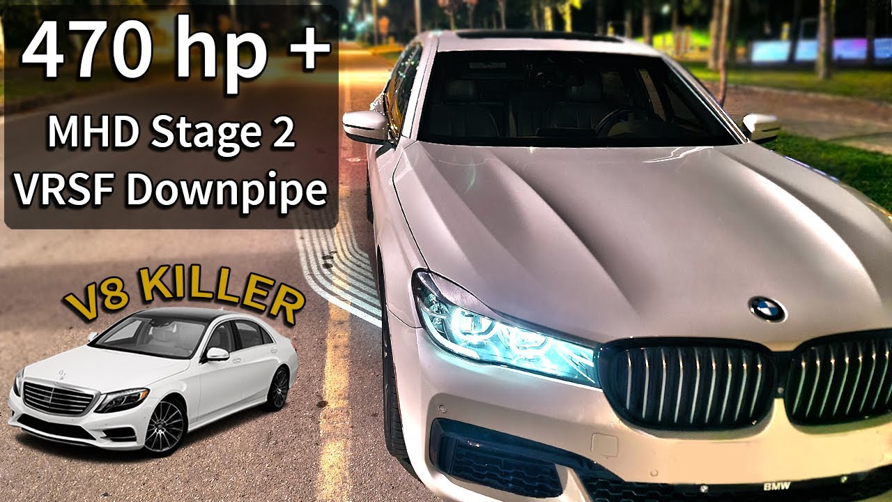 BMW 740i 2017 года | MHD STAGE 2 | Даунпайп VRSF | Данные и тяга | 470+ л.с.