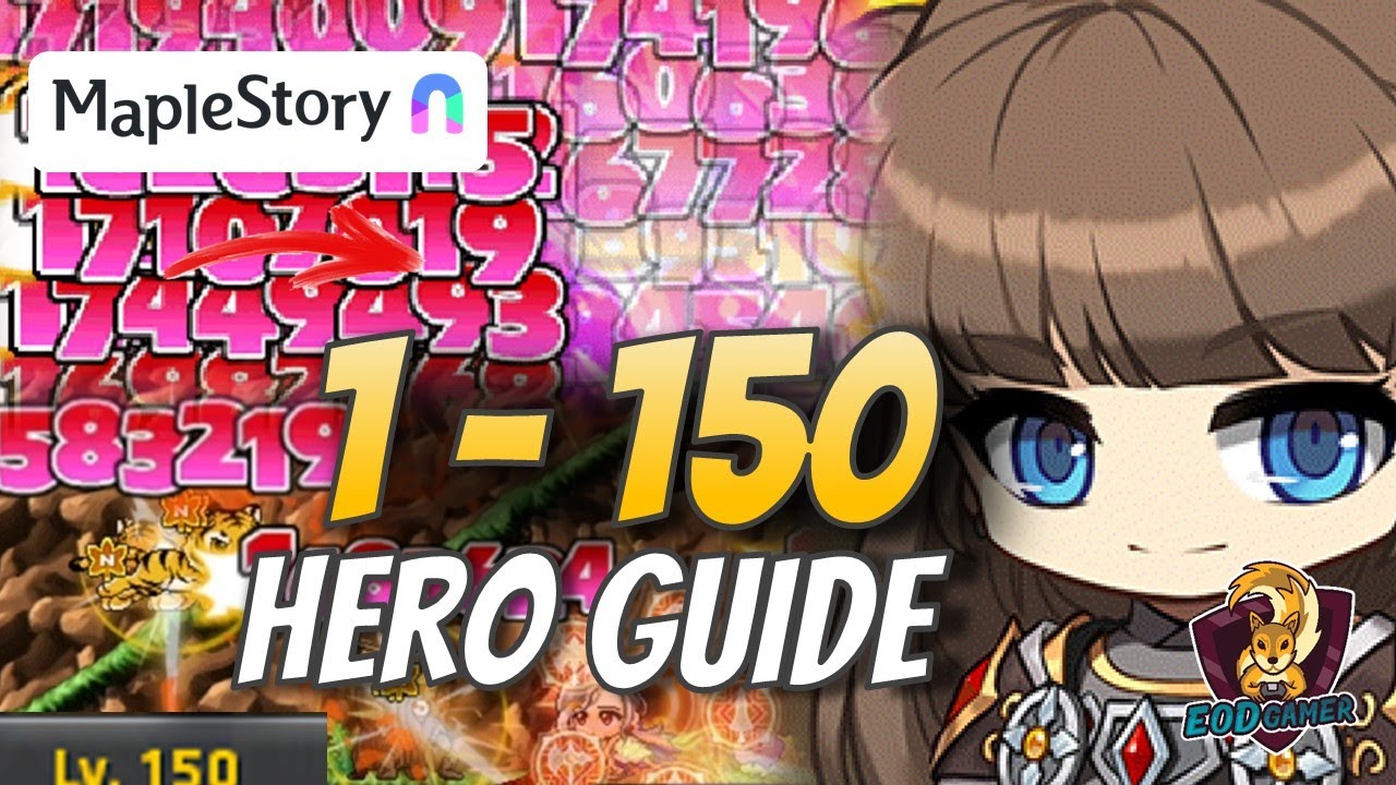 Level 1 - 150 in Under 2 Days : Hero Guide in Maplestory N (Skills, Rotations, Best Maps) | MSU