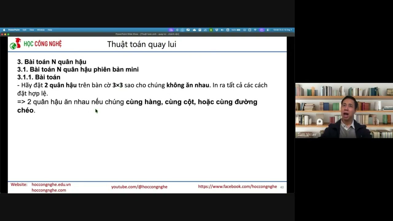 Giảng thuật toán quay lui và chữa contest về hoán vị cho Lớp ôn Chuyên Tin