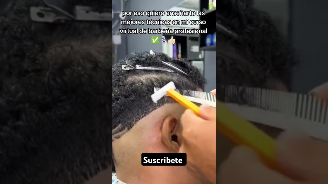 C&oacute;mo hacer corte sin m&aacute;quina #cursosonline #barbershop #barberiaprofesional #barber #barberia