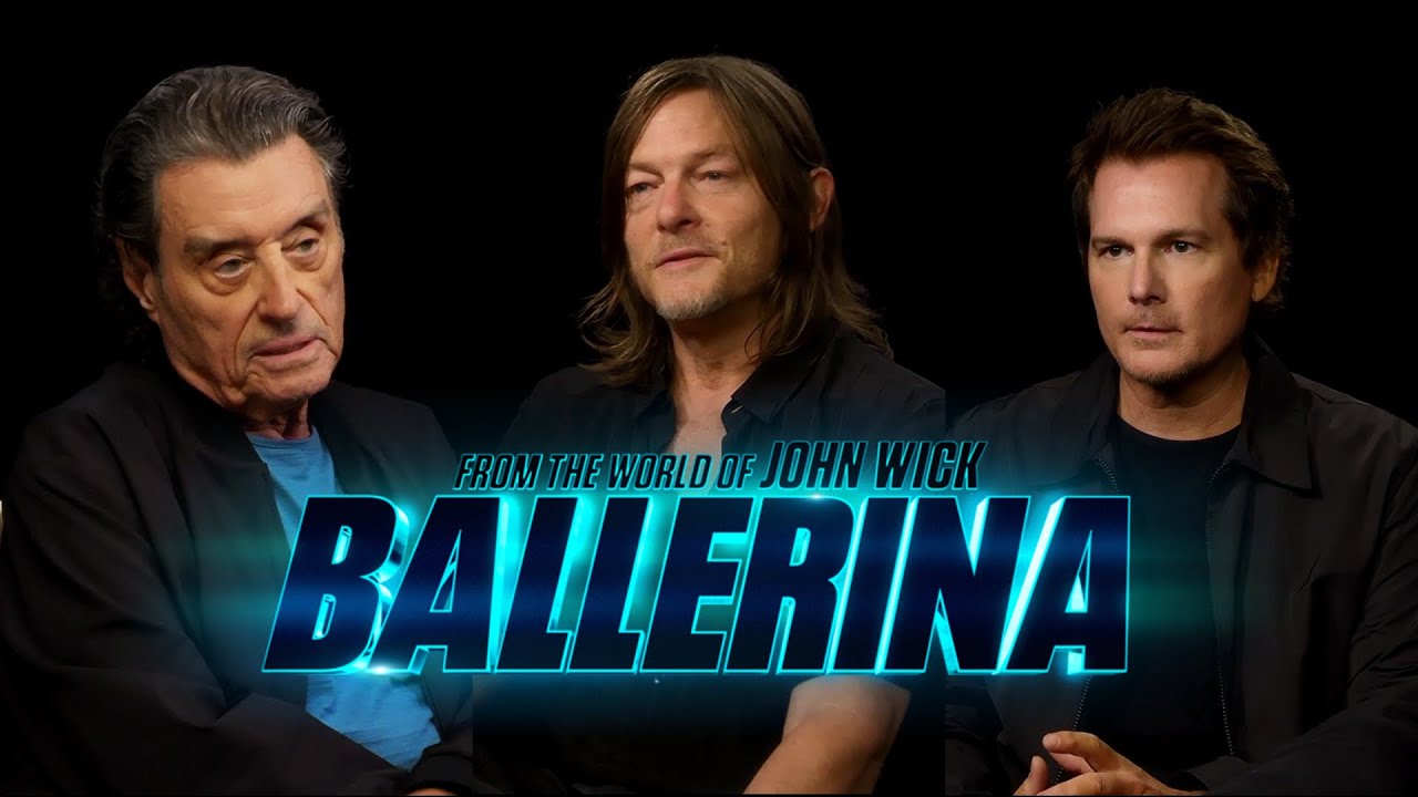 BALLERINA movie interviews Ian McShane, Norman Reedus, Len Wiseman, Chad Stahelski 4K