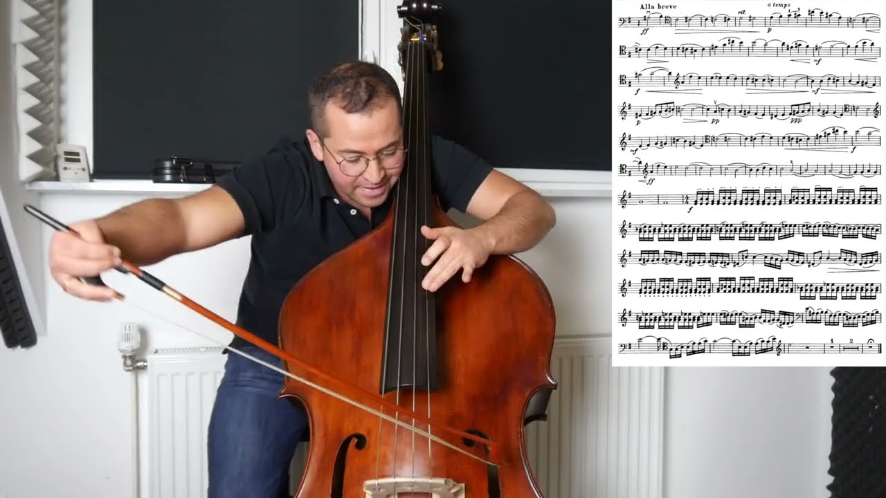 S. Koussevitzky, Double bass concerto, 1st movement and tutorial