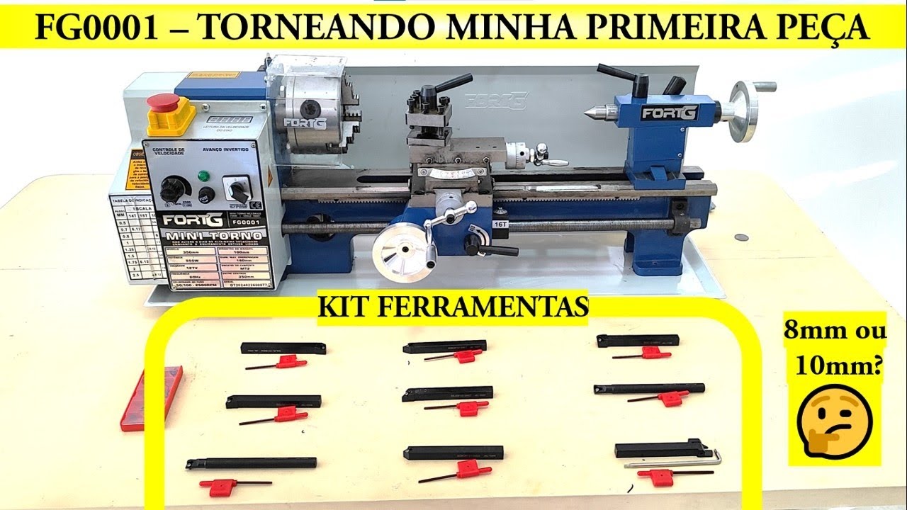 Mini Torno #FG0001 - Kit Ferramentas - #-insertos - Peça de Nylon - Rolamento
