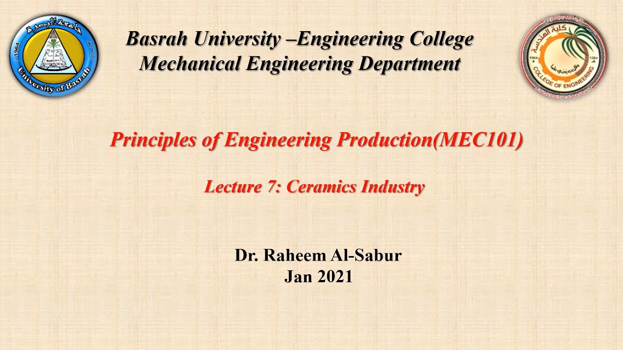 lecture 7 Ceramics Industry