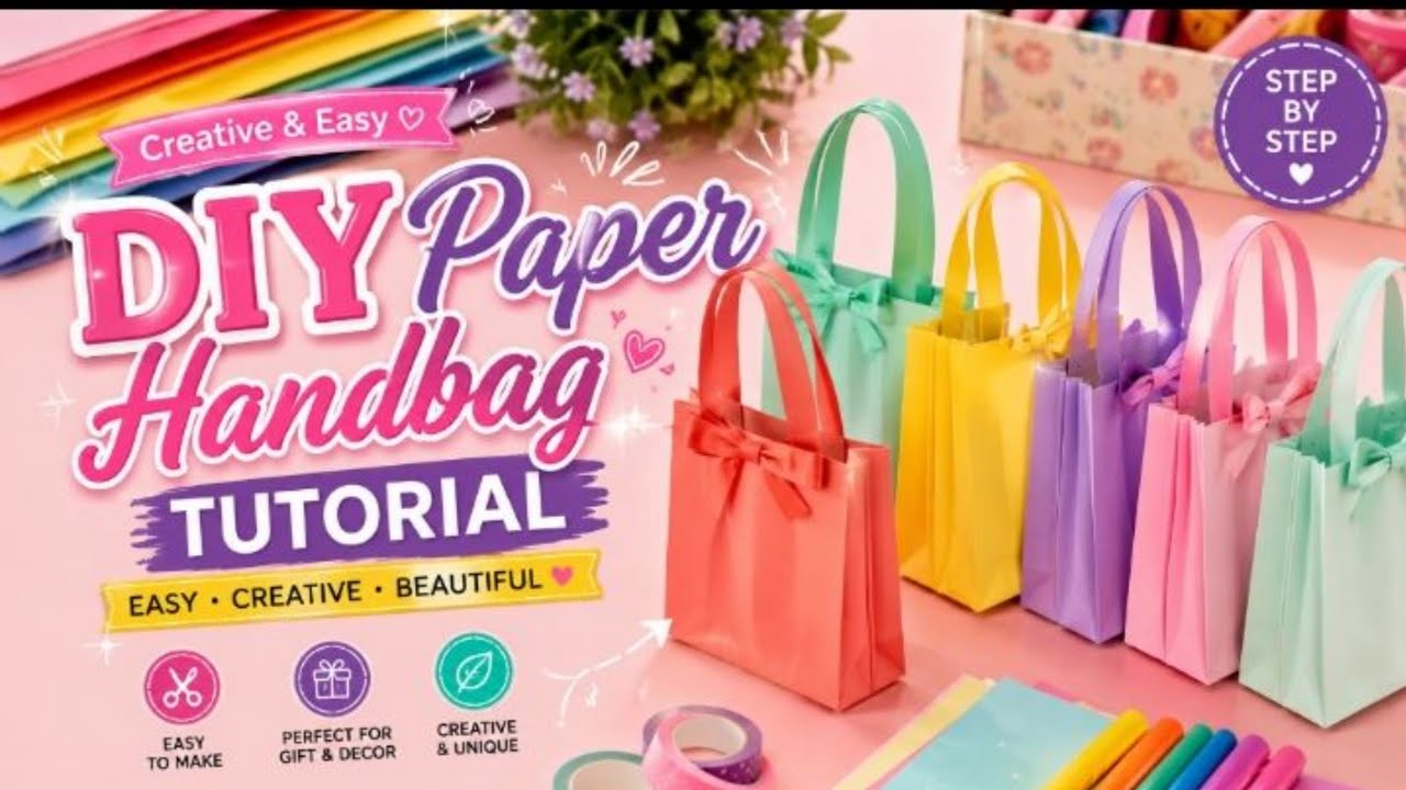 creative DIY Paper Handbag Tutorial for Beginners
