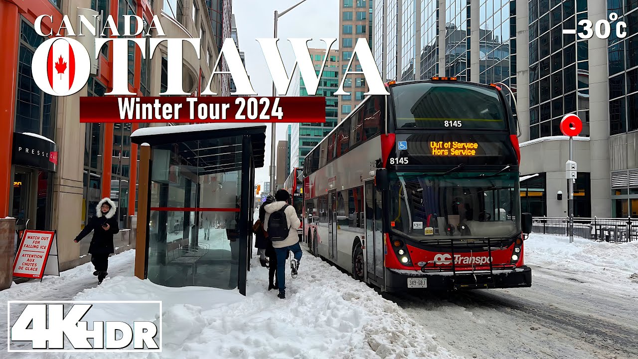 Ottawa Canada 🇨🇦 Jan 2024 Snow Storm Winter Walking Tour in 4K UHD (HDR) 60 fps