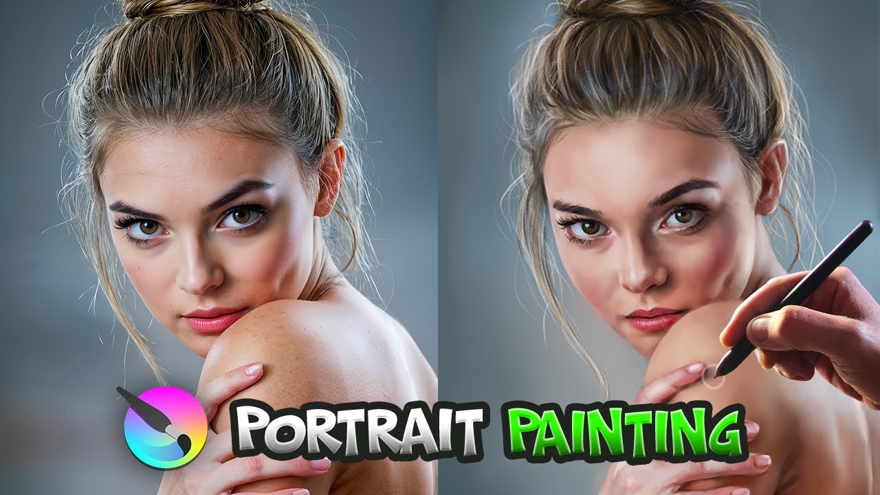 How to paint a Female Portrait in Krita | Full Digital Art Demo and Process!