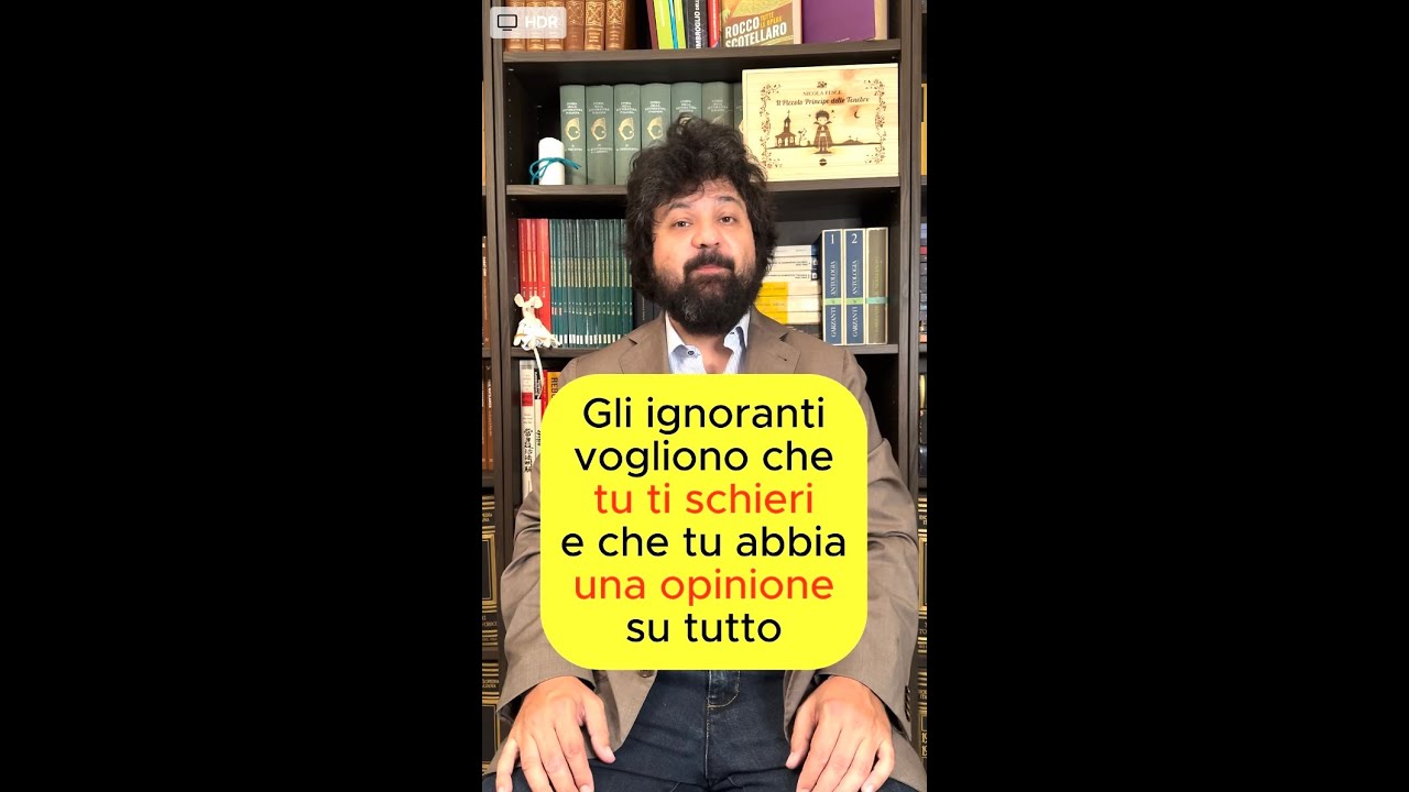 Gli ignoranti vogliono che tu ti schieri