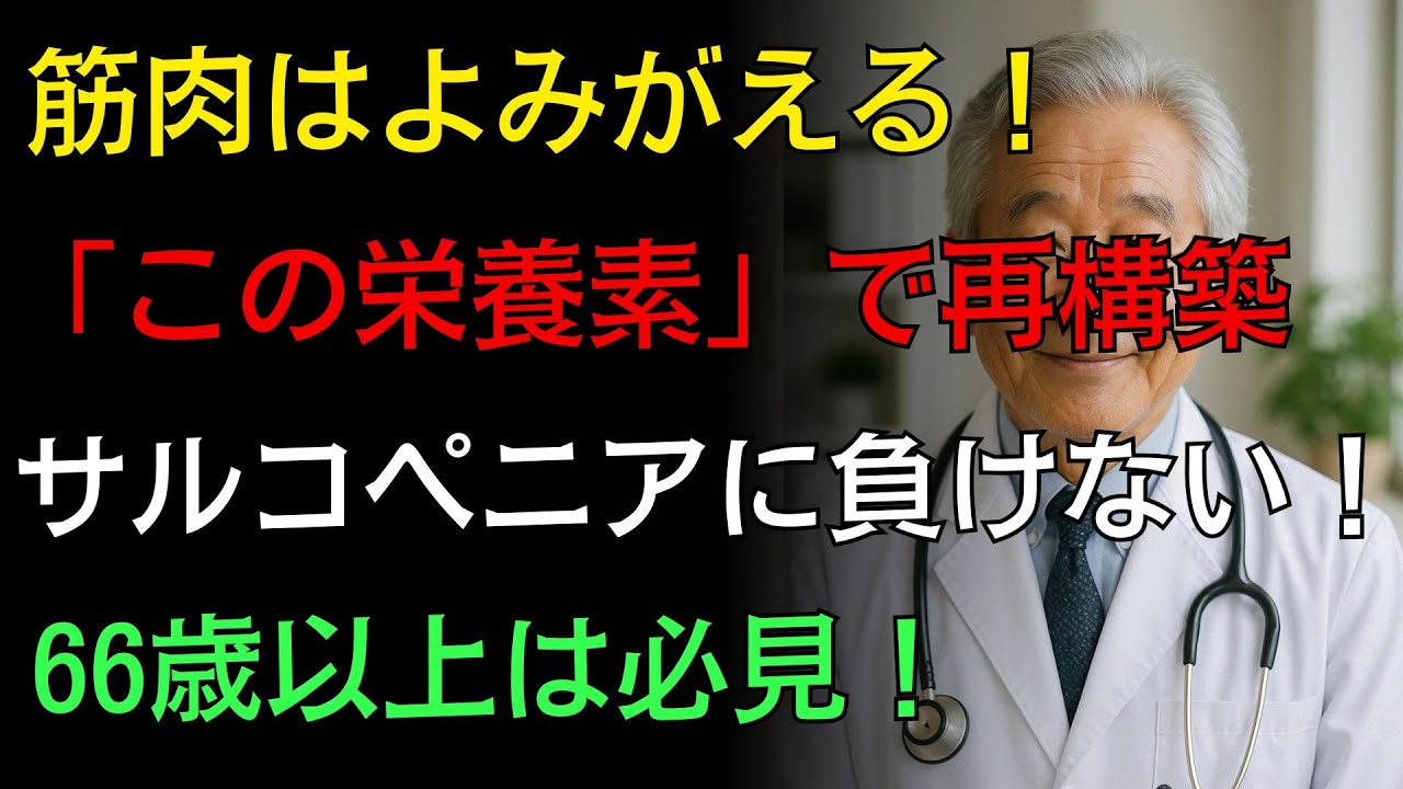 88歳の現役医師が明かす 66歳以上の方必見！たった1つの強力な栄養素で筋肉を再構築し、サルコペニアと闘いましょう | 高齢者健康 | 長生きの知恵 | シニアライフ | 老後生活 | 老後の知恵 |