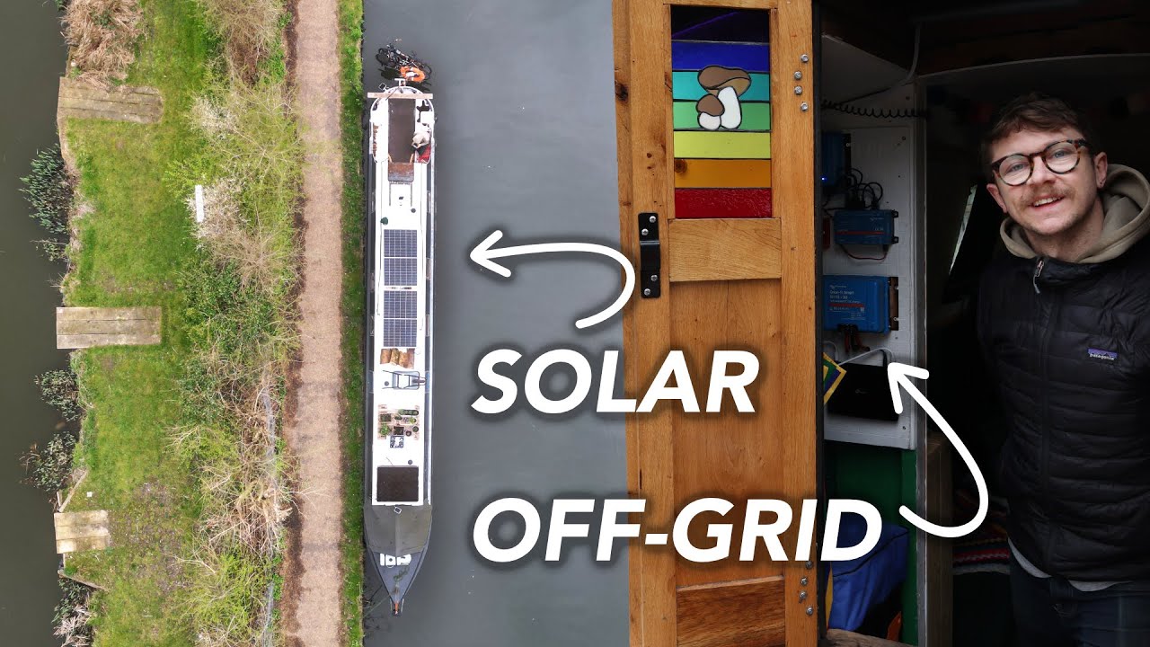 How Do We Generate FREE Electricity On A Narrowboat? Full Tour Off-Grid Setup.